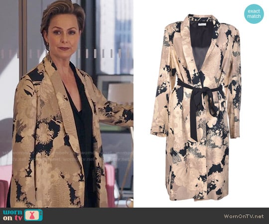 Dries van Noten Floral Print Coat worn by Jacqueline (Melora Hardin) on The Bold Type