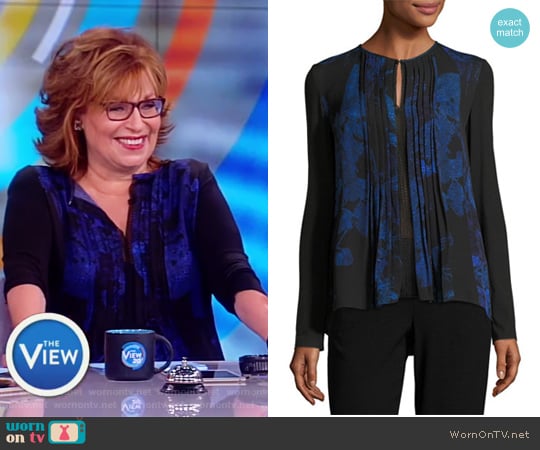 Northstar Holly Long-Sleeve Printed Silk Blouse by Elie Tahari worn by Joy Behar on The View