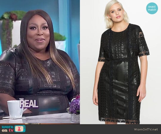 Eyelet Faux Leather Dress by Eloquii worn by Loni Love on The Real