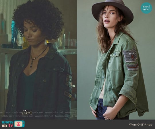 Embellished Military Shirt Jacket by Free People worn by Maia Roberts (Alisha Wainwright ) on Shadowhunters