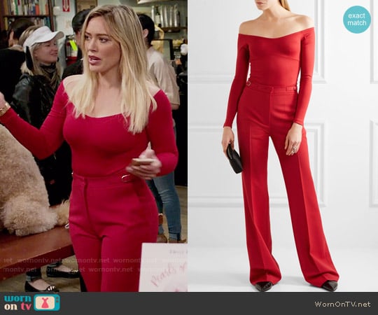 Gabriela Hearst Hobbs Bodysuit and Vesta Pants worn by Kelsey Peters (Hilary Duff) on Younger