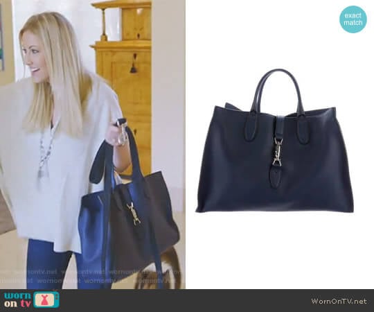 Jackie Soft Tote Bag by Gucci worn by Stephanie Hollman on The Real Housewives of Dallas