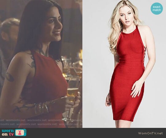 'Katia' Bandage Dress by Guess worn by Isabelle Lightwood (Emeraude Toubia ) on Shadowhunters