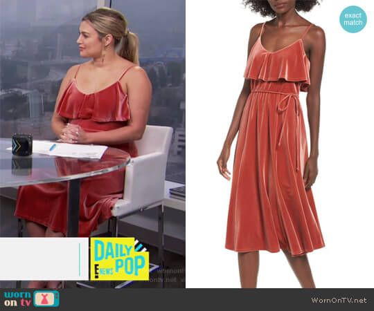 Velvet Midi Dress by June & Hudson worn by Carissa Loethen Culiner on E! News