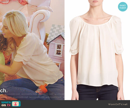 'Eleanor' Silk Blouse by Joie worn by Kameron Westcott on The Real Housewives of Dallas