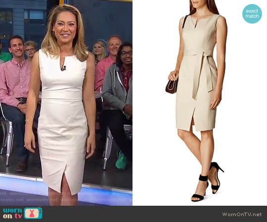 Belted Pencil Dress by Karen Millen worn by Ginger Zee on Good Morning America