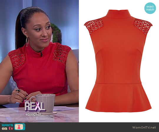 Shoulder Braid Top by Karen Millen worn by Tamera Mowry on The Real