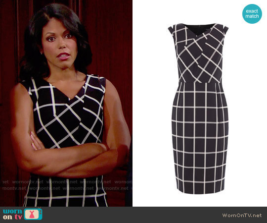 Karen Millen Windowpane Check Dress worn by Maya Avant (Karla Mosley) on The Bold and the Beautiful