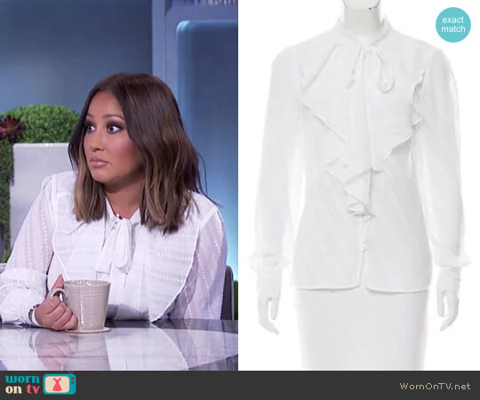 Ruffle Accented Top by Karen Millen worn by Adrienne Houghton on The Real