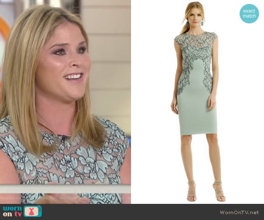 Floral Frame Sheath by Lela Rose worn by Jenna Bush Hager on Today