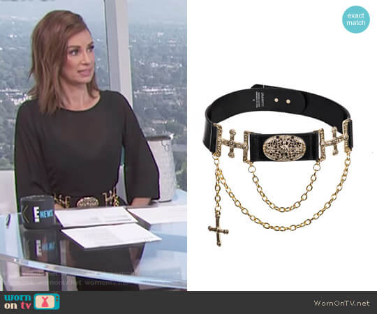 Gothic Medallion Waist Belt by Linea Pelle worn by Catt Sadler on E! News