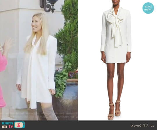 Long-Sleeve Tie-Neck Mini Dress by See by Chloe worn by Stephanie Hollman on The Real Housewives of Dallas