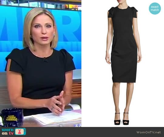 Origami-Sleeve Sheath Dress by Michael Kors worn by Amy Robach on Good Morning America