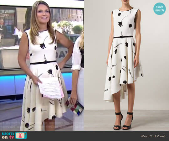 Flower Print Asymmetric Dress by Oscar de la Renta worn by Savannah Guthrie on Today