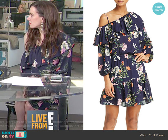 Clarisse Floral Print Silk Ruffle Dress by Parker worn by Melanie Bromley on E! News