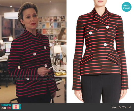 Proenza Schouler Striped Jacquard Jacket worn by Jacqueline (Melora Hardin) on The Bold Type