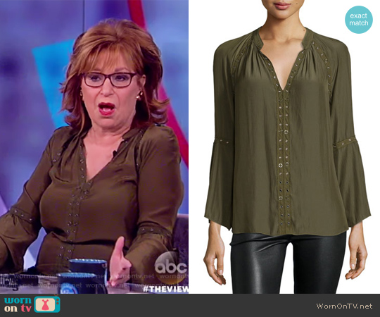 Darcy Long-Sleeve Peasant Top Urban Green by Ramy Brook worn by Joy Behar  on The View