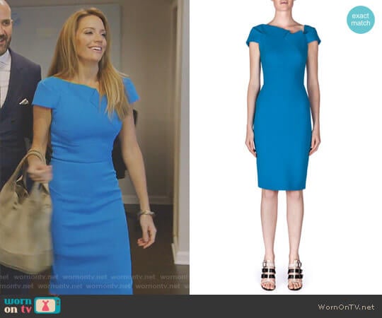 Lepas Fold-Pleated Crepe Dress by Roland Mouret worn by Cary Deuber on The Real Housewives of Dallas