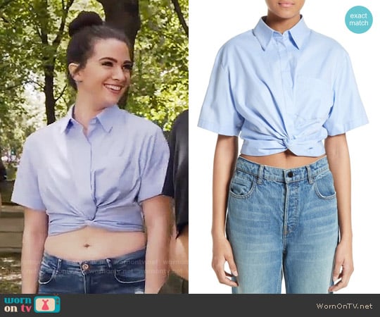 T by Alexander Wang Twist Front Crop Shirt worn by Jane Sloan (Katie Stevens) on The Bold Type