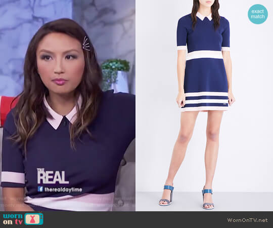 Colour by Numbers origami striped knitted dress by Ted Baker worn by Jeannie Mai on The Real