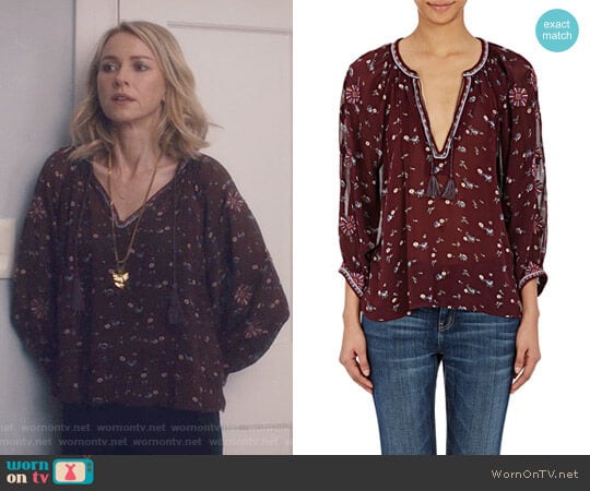 'Lida' Floral Blouse by Ulla Johnson worn by Jean Holloway (Naomi Watts ) on Gypsy