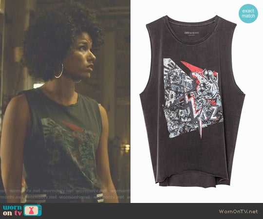 Moly Bis Overdyed Tank Top by Zadig & Voltaire worn by Maia Roberts (Alisha Wainwright ) on Shadowhunters