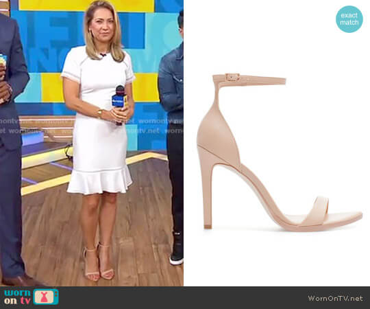 Leather High Heel Sandal by Zara worn by Ginger Zee on Good Morning America