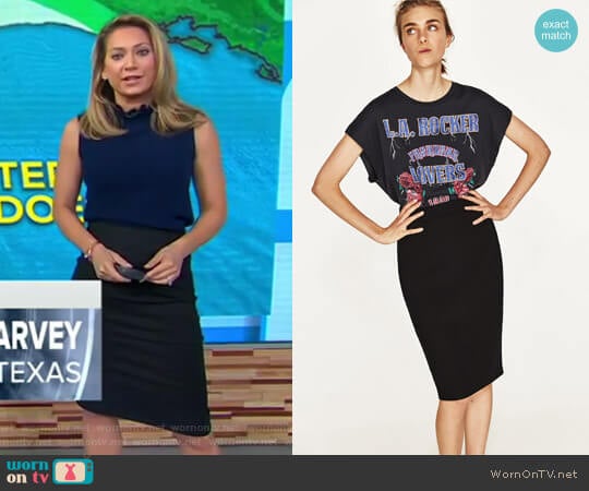 Tube Skirt by Zara worn by Ginger Zee on Good Morning America