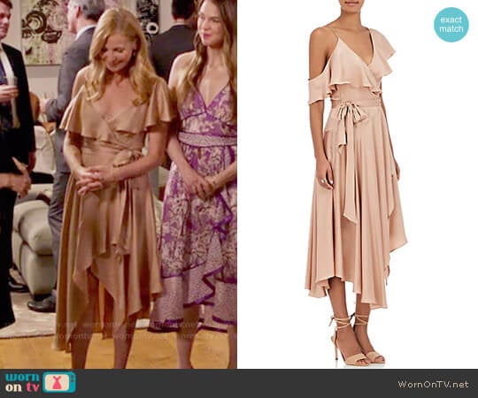 Zimmermann Silk Satin Wrap Dress worn by Pauline (Jennifer Westfeldt) on Younger