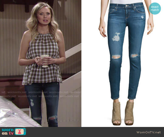 AG Jeans Legging Ankle Jeans in 11 Year Swap Meet worn by Abby Newman (Melissa Ordway) on The Young and the Restless