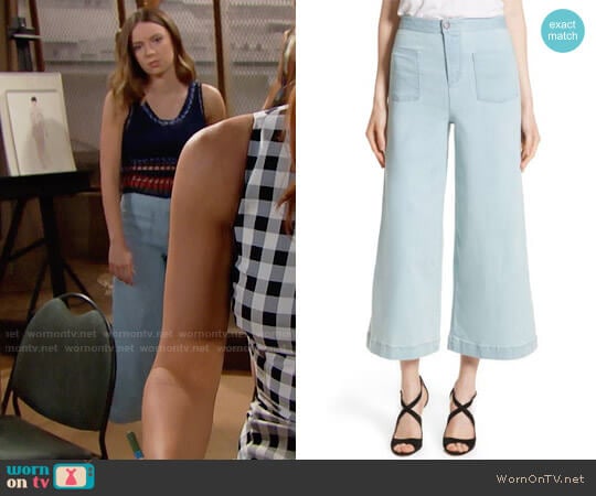 Alice + Olivia Johnny Cropped Flare Ankle Jeans worn by Coco Spectra (Courtney Grosbeck) on The Bold and the Beautiful