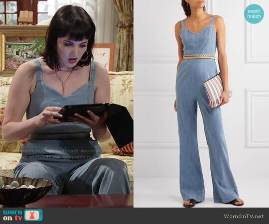 Alice + Olivia Cristal Jumpsuit worn by Tessa Porter (Cait Fairbanks) on The Young and the Restless