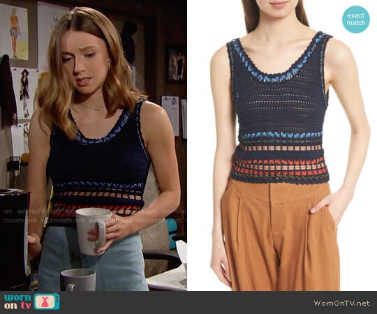 Alice + Olivia Dorian Tank worn by Coco Spectra (Courtney Grosbeck) on The Bold and the Beautiful