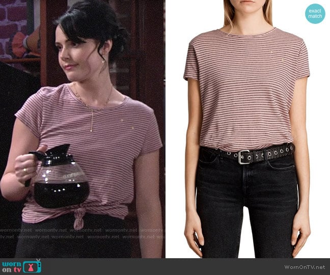 All Saints Anja Tee worn by Tessa Porter (Cait Fairbanks) on The Young and the Restless