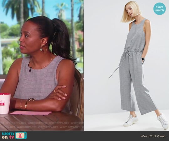 Jumpsuit in Check with Paperbag Waist by ASOS worn by Aisha Tyler on The Talk