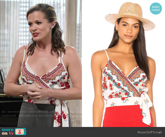 Band of Gypsies Rose Tie Crop Top worn by Chelsea Lawson (Melissa Claire Egan) on The Young and the Restless