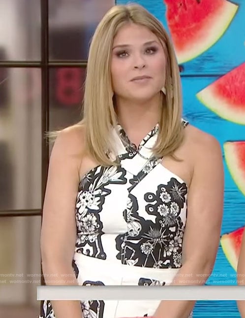 Jenna's black and white floral halter dress on Today