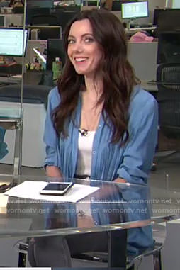 Melanie's blue fringe shirt on Live from E!