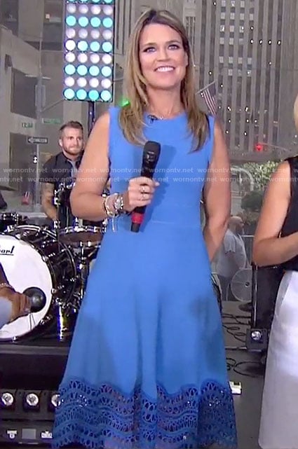 Savannah’s blue lace trim dress on Today