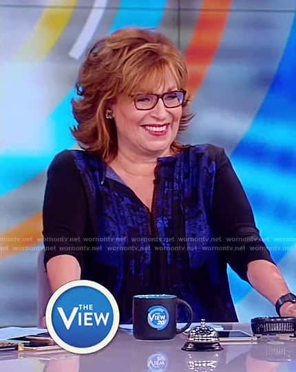 Joy’s blue and black blouse on The View