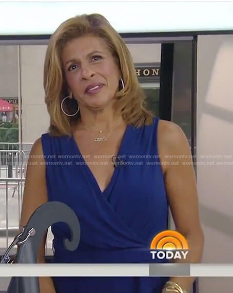 Hoda's blue wrap jumpsuit on Today