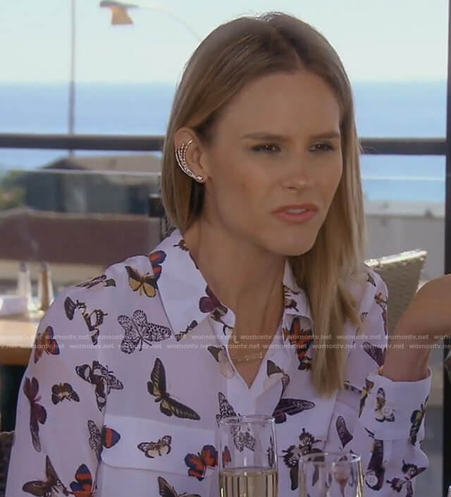 Meghan's butterfly print top on The Real Housewives of OC