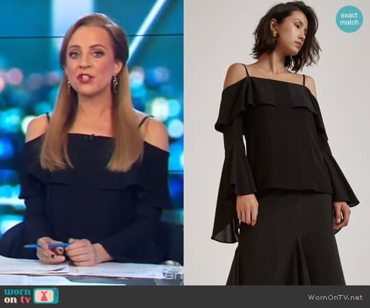 Compose Long Sleeve Top by C/Meo Collective worn by Carrie Bickmore on The Project