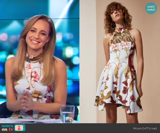 Fusion Short Sleeve Dress by C/Meo Collective worn by Carrie Bickmore on The Project