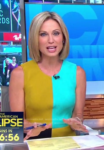 Amy’s color-block shift dress on Good Morning America