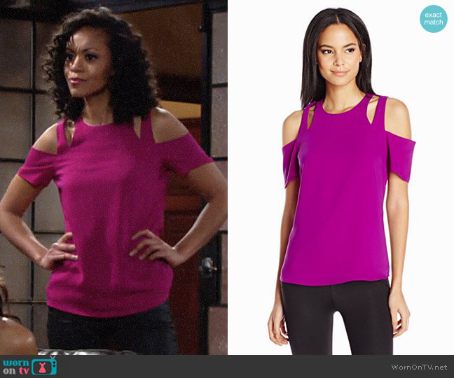 Cooper & Ella Padma Top worn by Hilary Curtis (Mishael Morgan) on The Young and the Restless