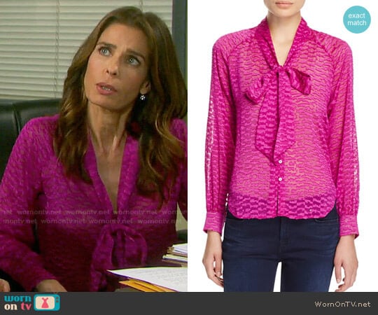 Cooper & Ella Sofia Tie Front Blouse worn by Hope Williams (Kristian Alfonso) on Days of our Lives