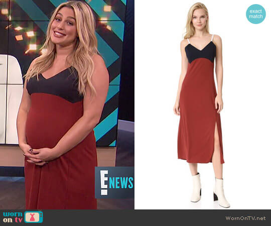 V Neck Slip Dress by DKNY worn by Carissa Loethen Culiner on E! News