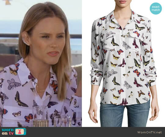 Equipment Slim Signature Butterfly-Print worn by Meghan King Edmonds on The Real Housewives of Orange County