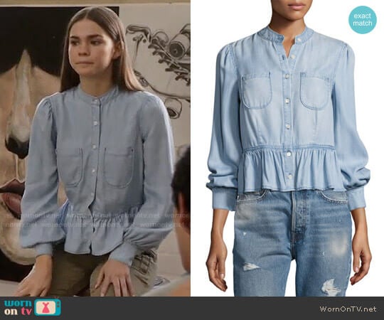 Frame Double-Pocket Peplum Denim Blouse worn by Callie Jacob (Maia Mitchell) on The Fosters